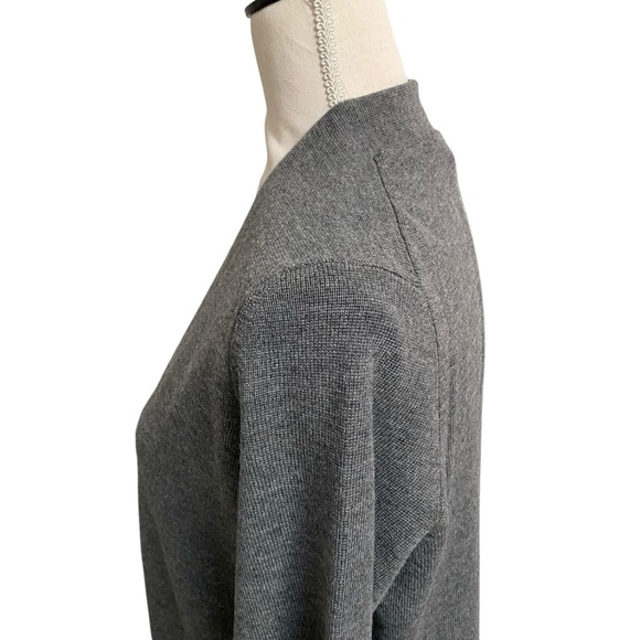Ann Taylor LOFT Longline Cardigan Gray Merino Wool Cashmere Blend Open Front L - Picture 6 of 14
